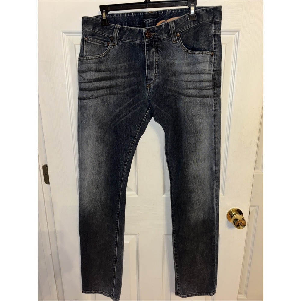 ARI Straight Button-Fly Denim Jeans Men's 36 Made in Italy Stretch Blue $495
